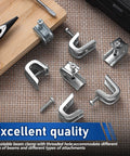 Built Tough Heavy Duty Steel Beam Clamps 100 Pack Zinc Plated C Clip Fasteners for conduit support with adjustable design.