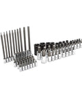Beast 74 Piece Master Torx Bit Socket Set With External And Tamper Proof Torx Bits in arranged display, heat treated S2 steel