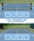 Portable Pickleball Net For Driveway 22 Foot Regulation Size Or 11 Foot Half Court Size With Ball Collector 2 In 1 Net With Carry Bag