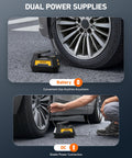 H2 Pro Cordless Tire Inflator Portable Air Compressor With Dual Power 12V DC And Battery Supplies For Fast Inflation