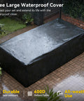 All Weather Wicker Outdoor Furniture Set, 7 Piece Sectional Sofas With Waterproof Cover in rain on patio