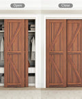 Heavy Duty Double Bypass Sliding Closet Door Track Kit Hardware For 48 Inch (4 Foot) Aluminum Alloy Pocket Door Rail Set