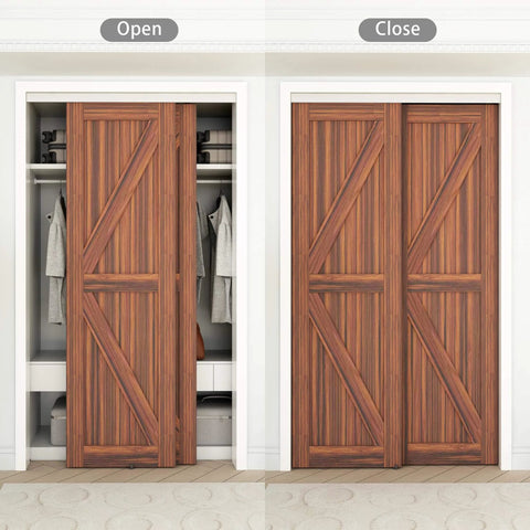 Heavy Duty Double Bypass Sliding Closet Door Track Kit Hardware For 48 Inch (4 Foot) Aluminum Alloy Pocket Door Rail Set
