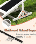 Wooden Dog Agility Seesaw for Backyard Play And Training, Weatherproof Outdoor Exercise Toy with Stable Triangular Base shown on grass