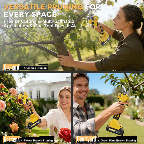 Pro Max 21V Brushless Electric Pruning Shears For Heavy Duty Branch Cutting Up To One Point Two Inch Thick Wood, pruning trees and flowers.