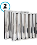 High Efficiency Commercial Kitchen Hood Filter Pack Of 2 For Restaurant Exhaust Hoods, Baffle Grease Filter with U Channel Design, 430 SS