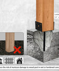 U Shape Fence Post Holder 6x6 Inches 4 Pack For 5.5x5.5 Wood Posts And Concrete Post Anchor Black Powder Coated in use illustration