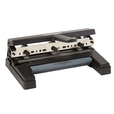 Rugged Heavy Duty 3 Hole Punch for 40 Sheet Capacity Adjustable 2 to 4 Hole Paper Puncher with T Handle Durable Office Desk Tool Black