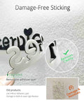 Close-up of removable adhesive feature of Love Family Tree Photo Frame Collage 3D DIY Acrylic Wall Decor, showing clean removal.
