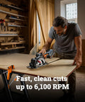 20V Brushless Cordless Circular Saw With 4.5 Inch Blade For Clean Wood Cutting And Fast Home Renovation Heavy duty power tool making precise cuts on plywood.