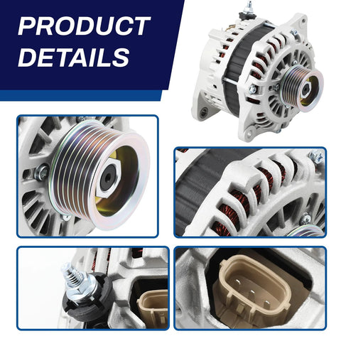 Alternator 150A 12V Replacement Fits 2013 JX35, 2014-2016 QX60, 2013-2017 Pathfinder, 2015-2017 Murano Replaces A003TJ3991