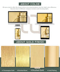 Comparison of champagne gold, brushed brass, brushed gold, gold plating finishes with screen color variations.