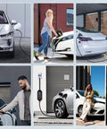 Heavy Duty Type Two Electric Vehicle Charging Cable Six Meters Long With Adjustable Amperage Up To Thirty Two Amps charging various EVs at home.