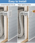 12 Pack 4 Inch Louvered Vent Covers For Exterior Vents With Built In Fly Screen Mesh And 4 Screws Easy Installation Stops Birds Nesting For Dryer Exhaust Bathroom Kitchen Office Home showcasing installation steps on exterior wall.