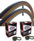 27x1-1/4 Bike Tire Tube And Rim Strip Set For 32-630 ISO 630 Wire Bead With Schrader Valve 90 Psi Max Fits Vintage And Everyday City Bikes
