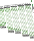 Premium Heavy Duty Steel Fishing Wire Leaders With Swivels 50 Piece Pre Rigged Anti Bite Tippet Kit showing pre-assembled green fishing leaders and lure.
