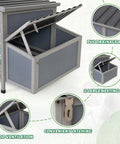 Wooden Chicken Coop With Nesting Boxes And Roosting Bars 59 Inches Large Outdoor Poultry Hutch detail showing nesting box and ventilation
