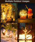 Outdoor Solar String Lights 4 Pack 132 Ft Total 400 LED Fairy Lights Waterproof With 8 Modes Warm White For Patio Backyard Garden Trees Weddings Christmas