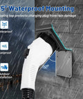 Kickass Ev Charger Holder For Sae J1772 Wall Mount with 45° angle for waterproof outdoor installation.