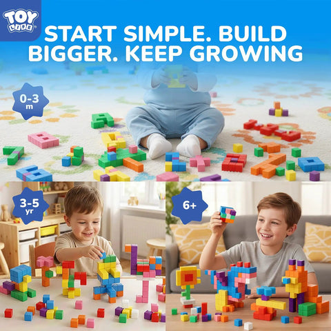 80 Piece Magnetic Blocks STEM Set For Kids Ages 3 To 8 Build Big 3D Towers Animals And Vehicles Boost Spatial Reasoning Fine Motor Skills Color Recognition And Hands On Guided STEM Play, kids building colorful magnetic blocks