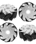 100 mm Durable Steel Mecanum Wheel Kit for RC Cars Four Wheel Set delivers independent wheel performance, front view.