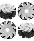 Darebuda 4pcs 100mm steel Mecanum wheels with rubber rollers and aluminum hub for RC robot car