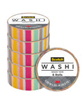 Decorative Washi Tape for Planners and Crafts, Blurred Lines Pattern, 6-Roll Pack, 0.59 in x 393 in Each