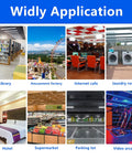 Collage showing applications including library, amusement park, internet cafe, laundry, hotel, supermarket, parking lot, video arcade.
