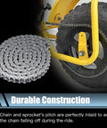 35 Roller Chain 140 Links Mini Bike Chain Tensioner on yellow bike frame showing installation for Coleman CT100U CC100X Predator Engines
