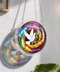 Dove Acrylic Sun Catcher Puzzle Kit For Doors Garden And Window Hanging, Easy DIY 7.4 Inch Clear Sun Catcher Craft Kit on wall