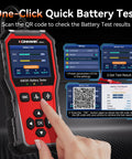 All-In-One 6V 12V 24V Battery Tester For Cars, Trucks, And Bikes With Built-In Reverse Polarity Protection, Test Range 10-2000 CCA Across Flooded, AGM, Gel, EFB, And Lithium, handheld tester screen with QR report