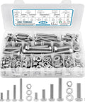 Stainless Steel Hex Bolts And Nuts Set With Case Includes One Quarter Twenty Five Sixteenth Eighteen And Three Eighth Sixteen Thread Sizes