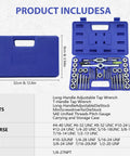 40 Pcs Tap And Die Set SAE Standard Thread Repair Kit Threading Tool Set For Cutting External And Internal Threads With Storage Case