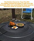 Heavy Duty 23.75 Inch Fire Pit Lid For Outdoor Tables And Camping, Cold Rolled Steel Cover Fits 19 To 24 Inch Fire Pit Tables