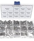 Dope Metric Socket Cap Screws Set 185-Piece Assortment Kit, M2.5 M3 M4 M5 M6 M8, Stainless Steel 304 Button Head shown in box
