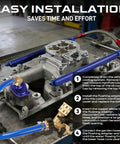 Diagram showing Ford 6.0L Oil Cooler Flush Kit with T Port and anodized adapter for 2003-2010 diesel engines