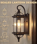 Solid Copper Dusk To Dawn Outdoor Wall Light With Clear Beveled Glass In Oil Rubbed Bronze, 18.5 Inch Exterior Wall Sconce