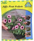 42mm Seed Starter Pellets Refill Pack for Easy Garden Starts with pink flowers in expanded pots, made from Canadian sphagnum peat.