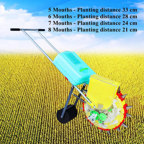 walk behind seed planter Walk-Behind Row Crop Planter With Ten Seed Plates, Hand-Push Roller Seeder And Fertilizer Applicator For Lawn, Garden And Farm Use, Durable For Seven