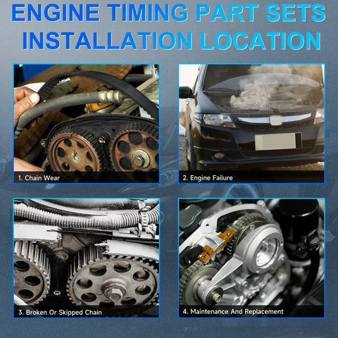 4B12 Engine Timing Chain Kit With Camshaft VVT Sprocket 2 Piece Set for Mitsubishi Lancer Outlander RVR installation locations