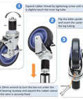 Heavy Duty 5 Inch Swivel Casters With Locking Brake, Expanding Stem Fits Worktables And Equipment Stands installation guide.