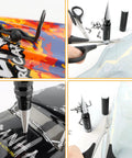RC Body Reamer Set With Hole Puncher Sleeve Curved And Straight Scissors 8 Body Clips for trimming polycarbonate RC car shells.