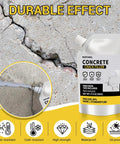 Self Leveling Concrete Crack Filler For Driveways And Patios, pouch packaging with close-up of applied crack filler on concrete surface