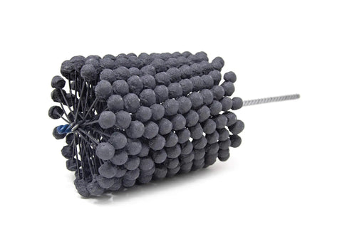 FLEX-HONE Deburring And Finishing Tool Pro Grade 4 1/4 Inch Diameter 240 Grit Silicon Carbide close-up on abrasive beads