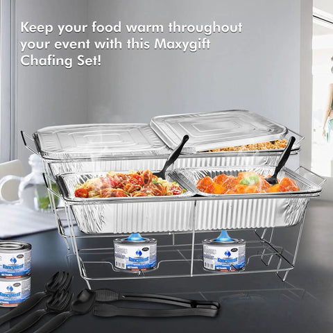 Chafing Wire Rack Buffet Stand 12 Pack Full Size Racks For Dish Serving Trays And Food Warmers with handles and fuel cans