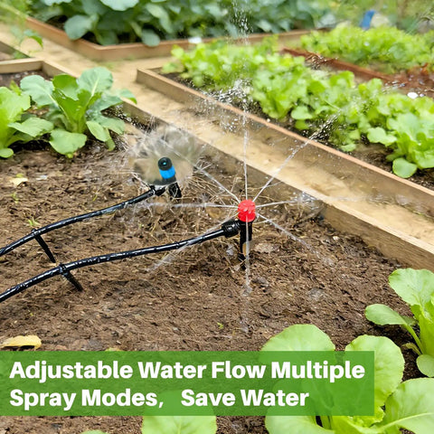 Easy Setup Automatic Drip Irrigation Kit With Quick Connect Tubing For Gardens And Greenhouses Includes 98 Ft 1 Quarter Inch And 49 Ft 1 Half Inch Tubing 15 Drip Heads And 15 Sprinklers All In One Watering System For Yard Lawn And Raised Beds