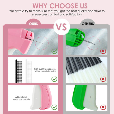 Comparison of Handheld Stitch Gun For Clothes With A 5mm Fine Needle versus another tool, highlighting quality and durability.