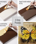 Crush Your Next DIY Project With This Heavy Duty Crack Finish Medium That Brings A Sick Distressed Look To Wood And Any Hard Surface Acrylic Craft Setup, 3-step crackle application process.