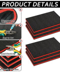 6 Pack Tool Box Foam Inserts 17.7 X 12 X 1 Inches For Cases Cuttable Polyethylene Sheets Red And Black Shadow Liner Kaizen Organizer Craft Foam Pads For Toolbox And Hard Case Pro Grade Drop Protection For Cameras And Gear, stacked foam sheets