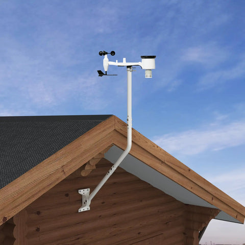 Adjustable Steel Mounting Pole With J Mount For Attic Roof Or Wall Weatherproof Mast Pole Kit With Hardware, white on roof